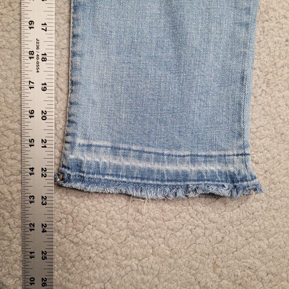 Polo Ralph Lauren Jeans Girl Large 12-14 Chrystie Kick Flare Crop Raw Hem Blue - Picture 10 of 10